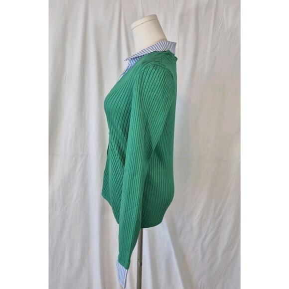 Anthropologie Maeve Green Layered Ribbed Cardigan Sweater XS - Picture 8 of 10
